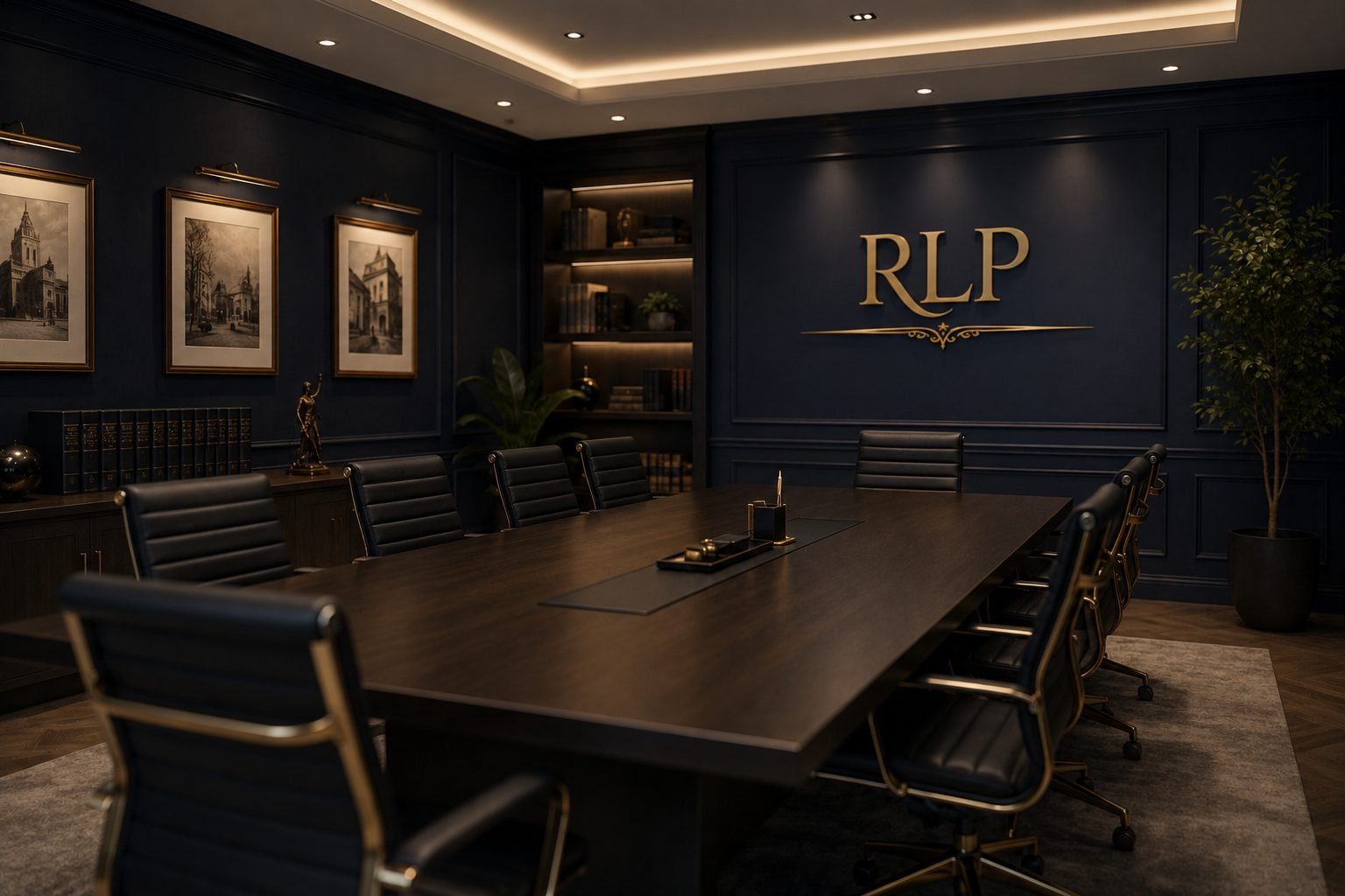 Sala de reuniões do escritório Rodrigues, Leão & Padovani Advogados